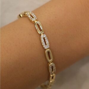 Oval Gold & Pave Bracelet NWT